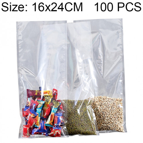 100 PCS emballage sous vide alimentaire sac en plastique transparent sac de conservation en nylon, taille: 16 cm x 24 cm SH0045456-06