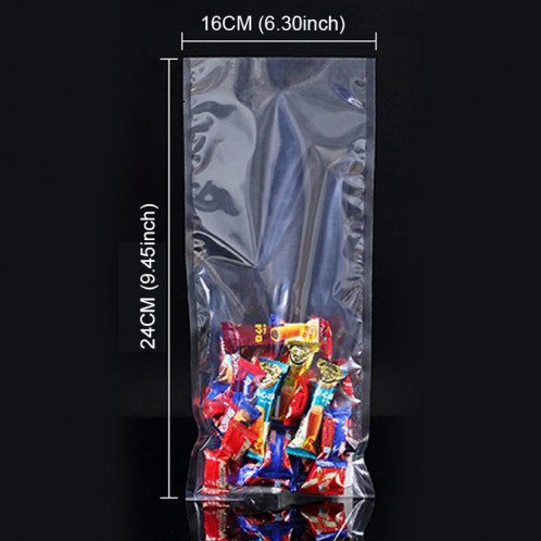 100 PCS emballage sous vide alimentaire sac en plastique transparent sac de conservation en nylon, taille: 16 cm x 24 cm SH0045456-06