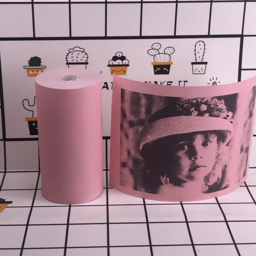 10 pièces autocollant de papier d'imprimante d'étiquettes thermiques pour PAPERANG P1 / P2 / A6, taille: 57 x 30 mm (rose) SH056F1967-07