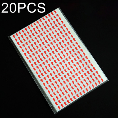 Étiquette de reprise d'autocollant de reprise d'autocollant de flèche de forme de rectangle de 20 PCS SH1044437-04