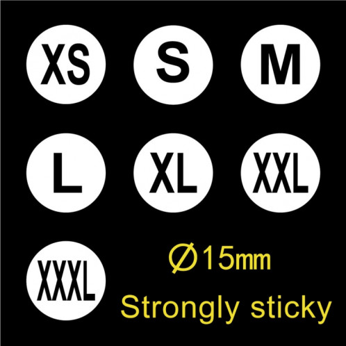 Étiquette de taille de vêtements d'autocollant de forme ronde de 1000 pièces, taille: L SH0571882-05