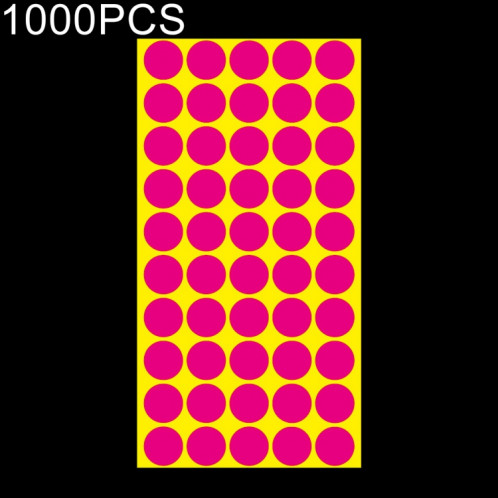 Étiquette de marque d'autocollant de marque colorée auto-adhésive de forme ronde de 1000 PCS (rose rouge) SH58RR105-05