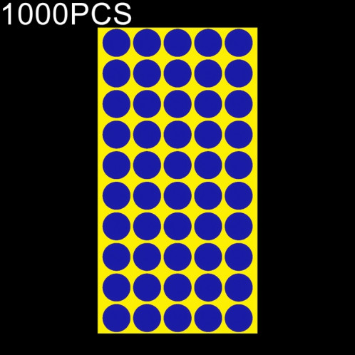 Étiquette de marque d'autocollant de marque colorée auto-adhésive de forme ronde 1000 PCS (bleu saphir) SH58SB1593-05