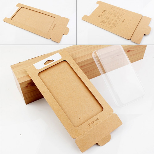 Boîte d'emballage en papier kraft de 50 pièces de haute qualité pour iPhone (4,7 pouces) Taille disponible: 148 mm x 78 mm x 7 mm (noir) SH303B20-06