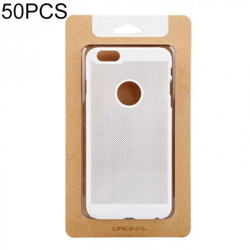 Boîte d'emballage en papier kraft de 50 pièces de haute qualité pour iPhone (5,5 pouces) Taille disponible: 164 mm x 89 mm x 7 mm (or) SH396J1213-06
