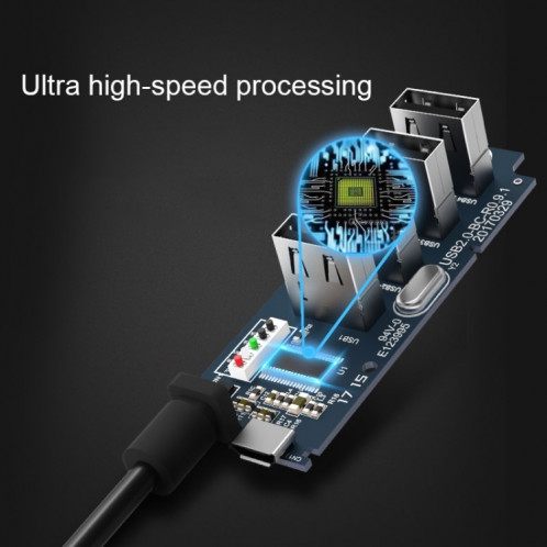 ORICO W5P-U3-30 4-Port USB 3.0 Bureau HUB avec 30cm Câble Micro USB Alimentation (Noir) SO008B1306-016
