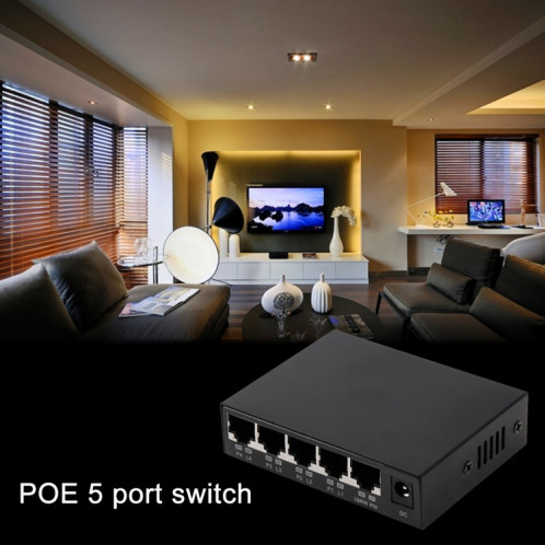 Commutateur POE 5 ports 10 / 100Mbps Commutateur réseau Power over Ethernet IEEE802.3af pour appareils IP de téléphone IP VoIP S500571143-08