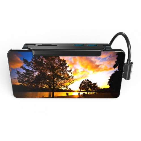 AD-065 6 en 1 USB-C / TYPE-C à 4K HDMI + SD / TF Slot de carte + Type-C + 2 USB 3.0 Style de dossier à dos de style multifonctionnel SH0089245-07