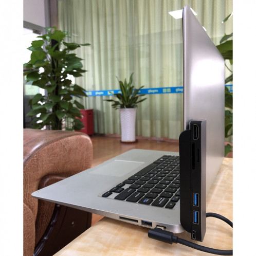 AD-065 6 en 1 USB-C / TYPE-C à 4K HDMI + SD / TF Slot de carte + Type-C + 2 USB 3.0 Style de dossier à dos de style multifonctionnel SH0089245-07