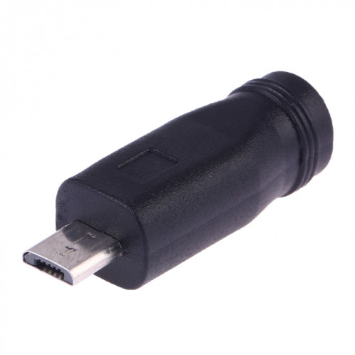 Convertisseur d'alimentation DC 5.5 x 2.1mm femelle vers micro USB mâle (noir) SH095B557-06