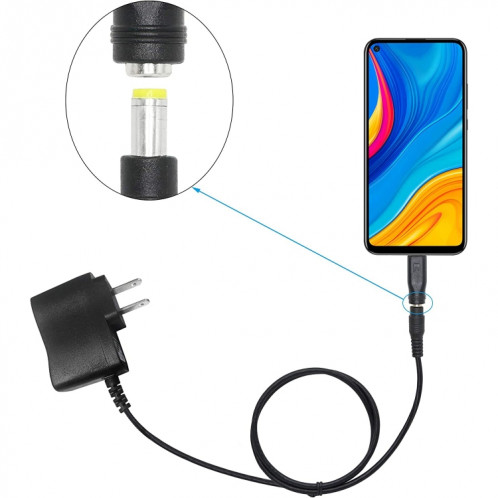 Convertisseur d'alimentation DC 5.5 x 2.1mm femelle vers micro USB mâle (noir) SH095B557-06