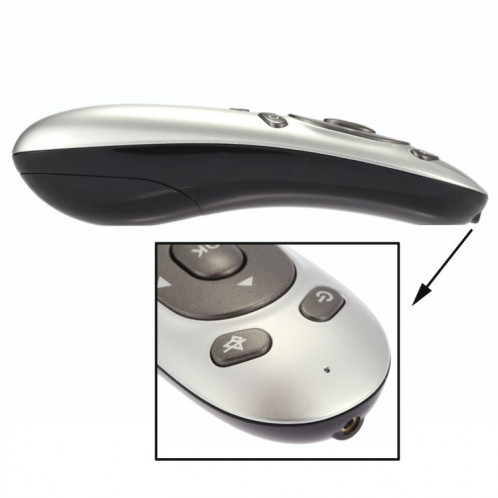 PR-07 2.4G Multifonctions 6 axes Gyro PC Wireless Presenter Télécommande PPT Presentation Air Mouse, Supporte Windows XP / Vista / Win7 / Win8 / Android 4.0 et versions antérieures, Distance effective: 15m (Gris) SH096H1030-07