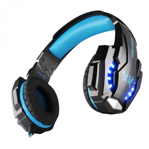 KOTION CHAQUE G9000 3.5mm Jeu Gaming Casque Casque Écouteur Bandeau avec Microphone LED Lumière pour Ordinateur Portable / Tablette / Téléphones Portables, Longueur du Câble: Environ 2.2m (Bleu + Noir) SK113L1702-014