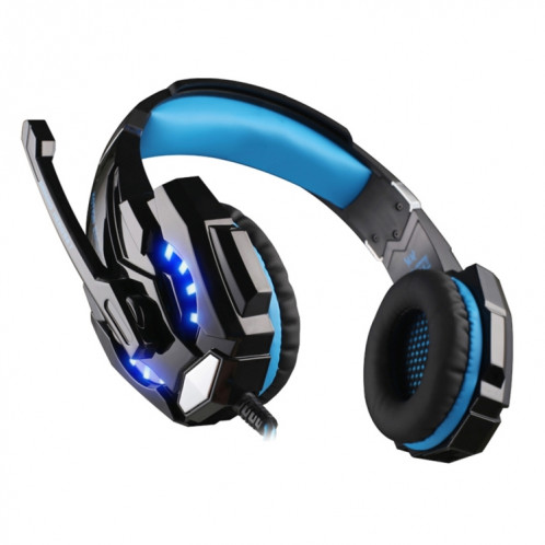 KOTION CHAQUE G9000 3.5mm Jeu Gaming Casque Casque Écouteur Bandeau avec Microphone LED Lumière pour Ordinateur Portable / Tablette / Téléphones Portables, Longueur du Câble: Environ 2.2m (Bleu + Noir) SK113L1702-014