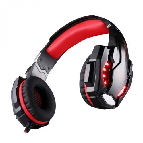 KOTION EACH G9000 3.5mm Jeu Casque Casque Ecouteurs avec Microphone LED Lumière pour Ordinateur Portable / Tablette / Téléphones Portables, Longueur de Câble: Environ 2.2m (Rouge + Noir) SK113R1622-014