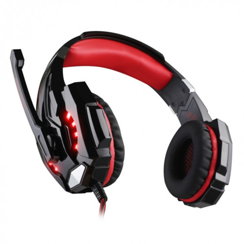 KOTION EACH G9000 3.5mm Jeu Casque Casque Ecouteurs avec Microphone LED Lumière pour Ordinateur Portable / Tablette / Téléphones Portables, Longueur de Câble: Environ 2.2m (Rouge + Noir) SK113R1622-014