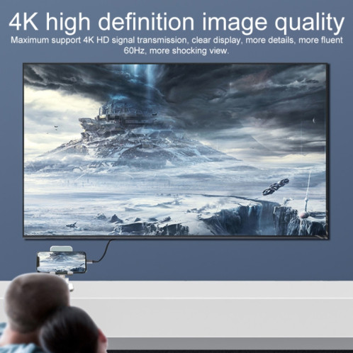 2 en 1 4K 60Hz HDMI Homme à charge USB-C / Type-C + Adaptateur femelle USB-C / Type-C SH01681987-09