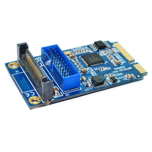 Carte d'extension pour PC de bureau MINI PCI-E vers USB 3.0 avant 19 broches (bleu) SM183L886-05