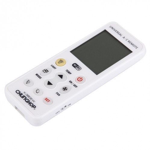 CHUNGHOP K-380EW WiFi télécommande universelle pour climatiseur LCD avec support, prise en charge du réseau 2G / 3G / 4G / WiFi (blanc) SC02001942-013