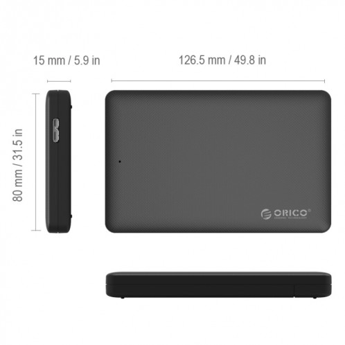 ORICO 2577U3 Grille Texture Design 2,5 pouces ABS USB 3.0 boîtier de boîtier de disque dur (Noir) SO227B1257-014