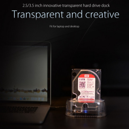 ORICO 6139U3 2,5 / 3,5 pouces Transparent SATA vers USB 3.0 Station d'accueil pour disque dur (Transparent) SO229T21-014