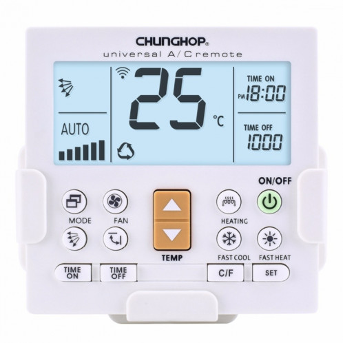 CHUNGHOP K-650E Télécommande universelle pour climatiseur LCD avec support SC0307301-011