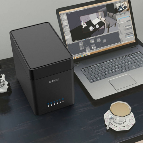 ORICO DS500U3 Boîtier de disque dur USB 3.0 de type magnétique à 5 baies avec indicateur DEL bleu SO0313168-012