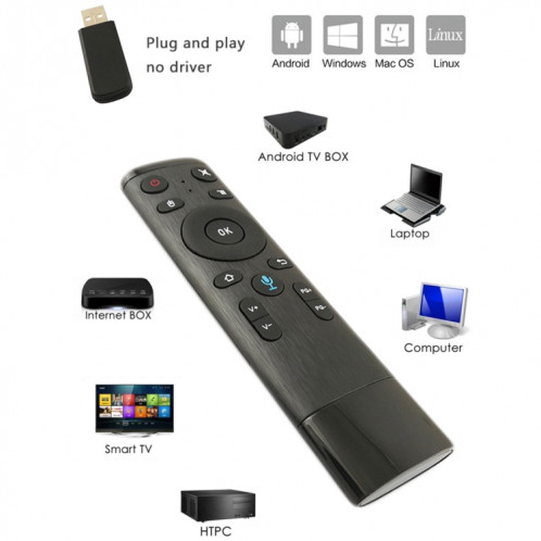 Q5 2.4G RF 3D Brossé Mode Sense Version universelle de la voix Air Mouse Télécommande SH03161670-010
