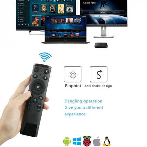 Q5 2.4G RF 3D Brossé Mode Sense Version universelle de la voix Air Mouse Télécommande SH03161670-010