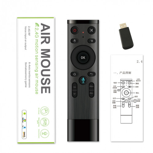 Q5 2.4G RF 3D Brossé Mode Sense Version universelle de la voix Air Mouse Télécommande SH03161670-010