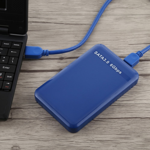 Boîtier de disque dur boîtier externe pour boîtier de disque dur 6 Gbps SATA 3.0 à USB 3.0 de 2,5 pouces (bleu) SH337L1898-07