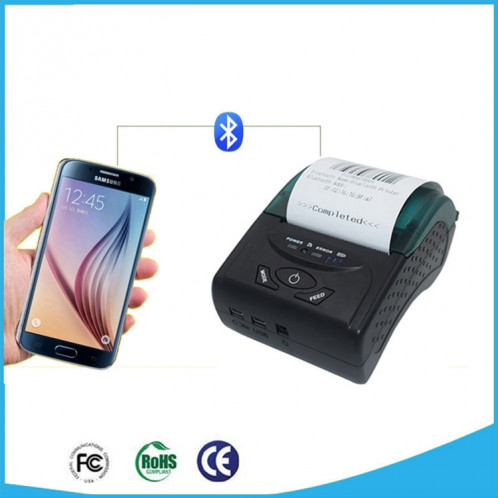 POS-5807 58 mm port USB portable imprimante thermique Bluetooth ticket, Max pris en charge papier thermique Taille: 57x50 mm SH0359142-07