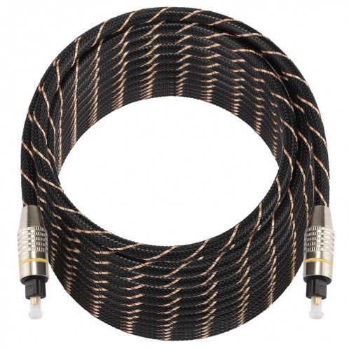 15m OD6.0mm plaqué or tête métallique tissé Net Line Toslink mâle à mâle numérique câble audio optique SH0389399-07