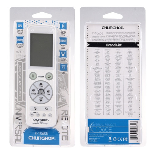 Télécommande universelle pour climatiseur CHUNGHOP K-1060E SC04031194-010