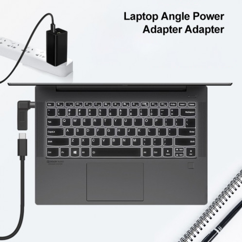 Connecteur adaptateur coudé USB-C / Type-C femelle à 5,5 x 2,1 mm mâle SH0425570-05