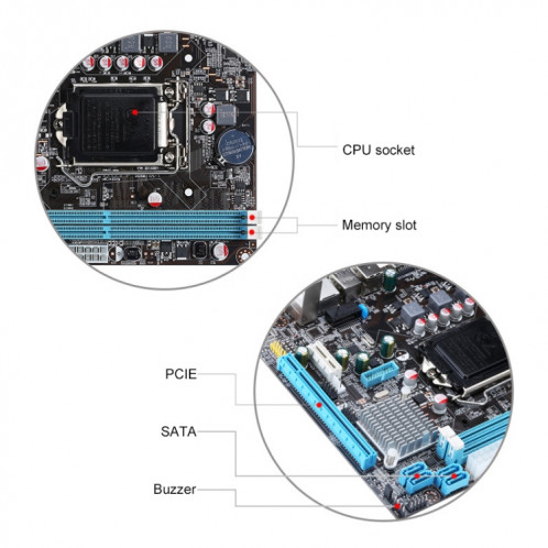 Carte mère d'ordinateur LGA 1155 DDR3 pour puce Intel B75, prise en charge des processeurs Intel de deuxième génération / troisième génération SH0451439-07