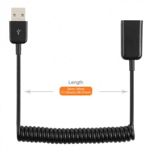 1,5 m USB-A mâle à USB-A câble enroulé à ressort femelle S105171058-04