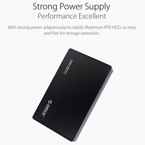 ORICO 3588US3 USB 3.0 Type-B 2.5 / 3.5 pouces SSD / SATA HDD boîtier de stockage disque dur boîte pour ordinateur portable PC de bureau (noir) SO537B1962-013