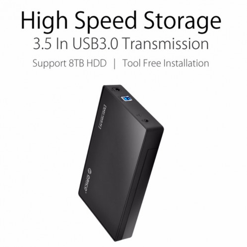 ORICO 3588US3 USB 3.0 Type-B 2.5 / 3.5 pouces SSD / SATA HDD boîtier de stockage disque dur boîte pour ordinateur portable PC de bureau (noir) SO537B1962-013