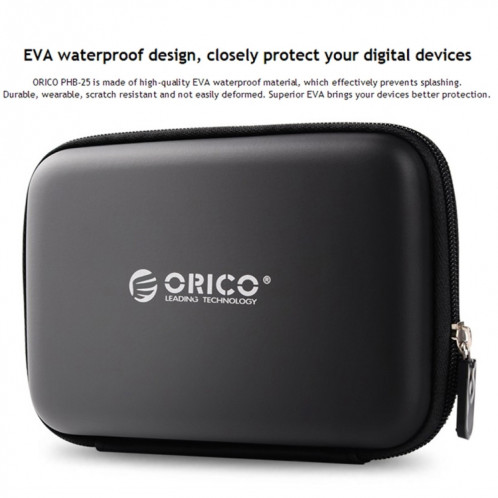 ORICO PHB-25 2.5 pouces SATA HDD Case disque dur disque protéger la boîte de couverture (noir) SO570B1078-09