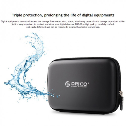 ORICO PHB-25 2.5 pouces SATA HDD Case disque dur disque protéger la boîte de couverture (noir) SO570B1078-09