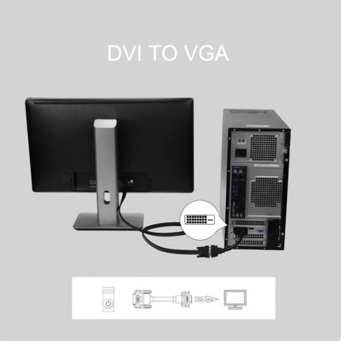 DVI-D 24 + 1 Pin Man à VGA 15 broches adaptateur HDTV Convertisseur (Noir) SD586B145-05