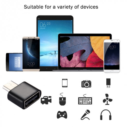  Homme en plastique USB-C / TYPE-C mâle à USB 2.0 Adaptateur de chargement de la transmission de données OTG SH7BHK783-07