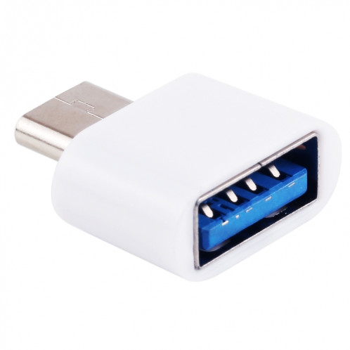 Homme en plastique USB-C / Type-C mâle à USB 2.0 Adaptateur de chargement de transmission de données OTG (blanc) SH587W1948-07