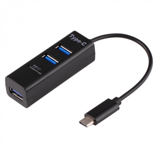 2 en 1 USB 3.1 USB-C / Type-C à USB 2.0 COMBO 3 ports HUB + lecteur de carte TF (noir) SH589B835-07