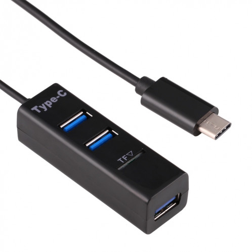 2 en 1 USB 3.1 USB-C / Type-C à USB 2.0 COMBO 3 ports HUB + lecteur de carte TF (noir) SH589B835-07