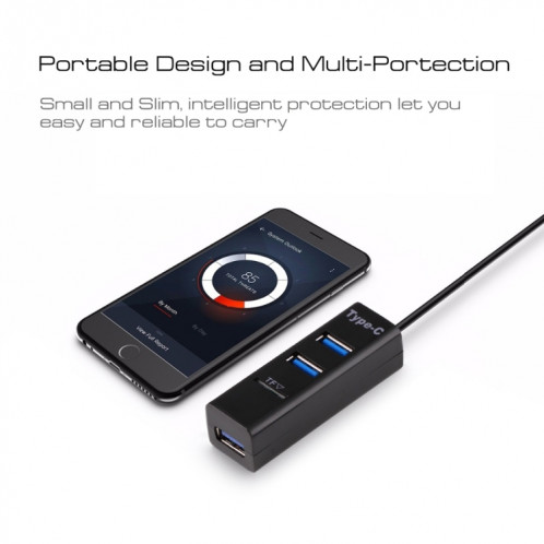 2 en 1 USB-C / Type-C 3.1 à USB 2.0 COMBO 3 ports HUB + lecteur de carte TF (blanc) SH589W822-07