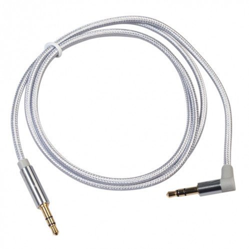 AV01 Câble audio coudé mâle à mâle 3,5 mm, longueur: 1 m (gris argenté) SH18SH1065-05