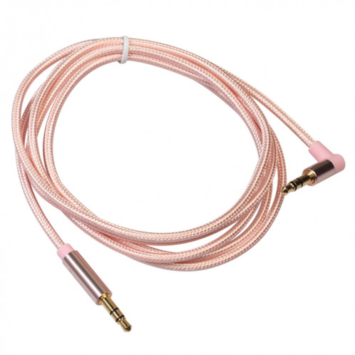 AV01 Câble audio coudé mâle à mâle de 3,5 mm, longueur: 1,5 m (or rose) SH19RG967-05