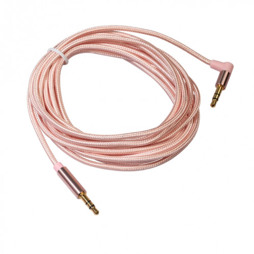 AV01 Câble audio coudé mâle à mâle 3,5 mm, longueur: 3 m (or rose) SH21RG1602-05